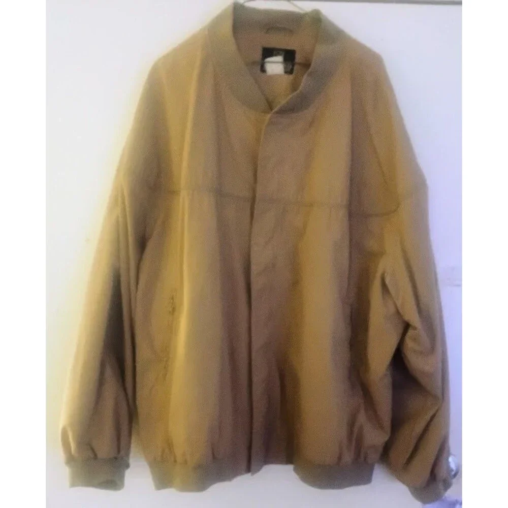VINTAGE HABAND MENS 3XL LIGHTWEIGHT FULL ZIP BOMBER JACKET BEIGE